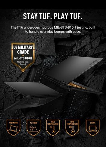ASUS TUF F16 Gaming Mame Captop 2025 ، Intel I7-14650HX (16 cores) ، NVIDIA GEFORCE RTX 5060 ، 16 بوصة 165Hz IPS ، 64 جيجابايت DDR5 ، 2TB SSD ، Dolby Atmos ، Wi-Fi 6E ، Windows 11 ، إكسسوارات in Saudi Arabia