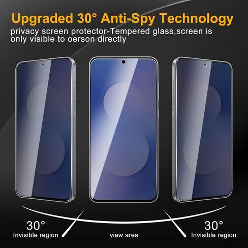 3 حزمة شاشة خصوصية حزمة ل Samsung Galaxy S25 Fe ، ومكافحة الزجاج المضاد للتجسس 9H صلابة ، واقي أسود مضاد للتجس in Saudi Arabia