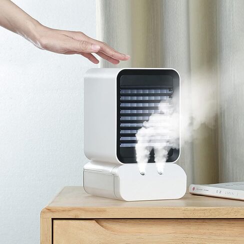 ZJchao USB Air Conditioner Fan Desktop Air Cooler with Nano RGB Lights 3 Speeds Quiet Humidifier for Home Office in Saudi Arabia