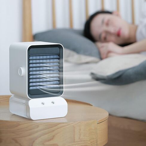 ZJchao USB Air Conditioner Fan Desktop Air Cooler with Nano RGB Lights 3 Speeds Quiet Humidifier for Home Office in Saudi Arabia