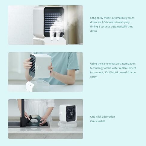 ZJchao USB Air Conditioner Fan Desktop Air Cooler with Nano RGB Lights 3 Speeds Quiet Humidifier for Home Office in Saudi Arabia