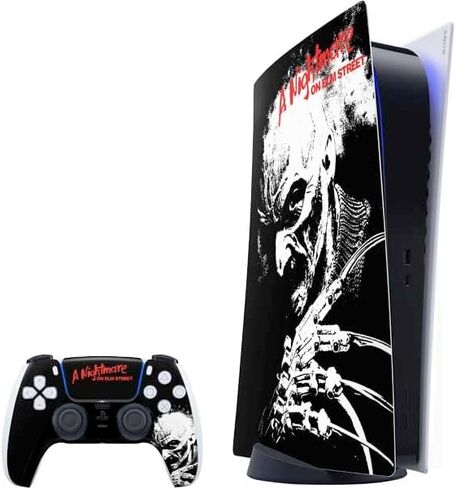 Skinit Skinit Gaming Gaming Skin متوافق مع حزمة PS5 - كابوس مرخص رسميًا في شارع Elm لا تغفو تصميمًا نائماً in Kuwait