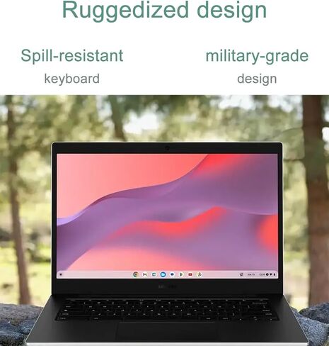 Samsung Galaxy Chromebook Go Laptop (14 "LED ، Intel Celeron N4500 ، 256GB Storage (128GB EMMC+128GB SD CARD)) للمنزل والطالب ، بطارية طولها 12 ساعة ، مقاومة للانسكاب ، كاميرا ويب ، WI-FI 6 ، Chrome OS ، Silver ، Silver in Kuwait