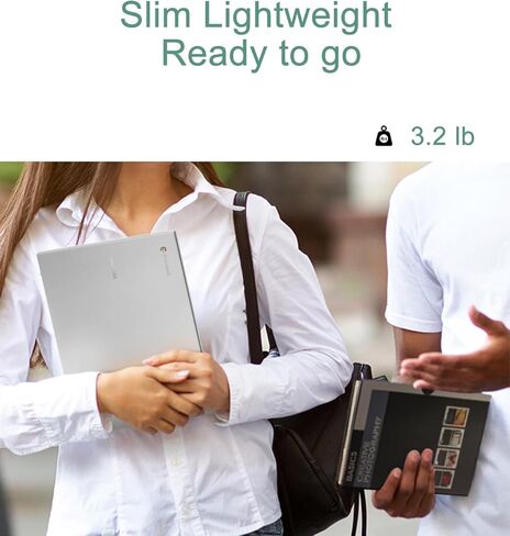 Samsung Galaxy Chromebook Go Laptop (14 "LED ، Intel Celeron N4500 ، 256GB Storage (128GB EMMC+128GB SD CARD)) للمنزل والطالب ، بطارية طولها 12 ساعة ، مقاومة للانسكاب ، كاميرا ويب ، WI-FI 6 ، Chrome OS ، Silver ، Silver in Kuwait