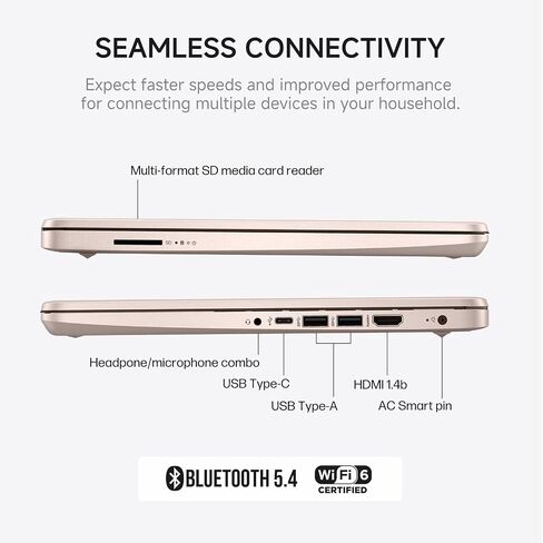 HP 2025 14 بوصة من طلاب الكمبيوتر المحمول ، Intel N150 ، PC COPILOT AI ، ذاكرة وصول عشوائي 16 جيجابايت ، تخزين 384 جيجابايت (128GB UFS+256GB MSD) ، 1 سنة Office 365 ، WiFi 6 ، Light Light ، Portable ، Windows 11 Pro ، Accessories in Saudi Arabia