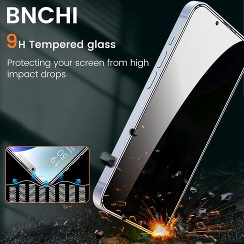 BNCHI 3 Pack for iPhone 13 Privacy Screen Protector + 3 Pack Camera Lens Protector, Shatterproof Premium Tempered Glass, Auto-Dust Removal, 28°Anti Spy, 9H Full Coverage Tempered Glass Film in Saudi Arabia