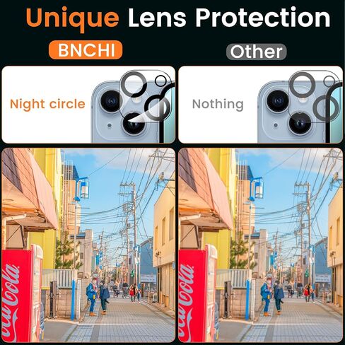 BNCHI 3 Pack for iPhone 13 Privacy Screen Protector + 3 Pack Camera Lens Protector, Shatterproof Premium Tempered Glass, Auto-Dust Removal, 28°Anti Spy, 9H Full Coverage Tempered Glass Film in Saudi Arabia