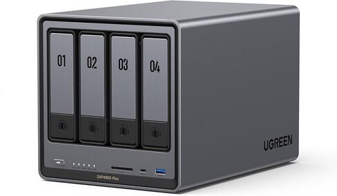 Ugreen Nasync DXP4800 Plus 4-Bay Desktop NAS سعة تخزين ضخمة تصل إلى 136 تيرابايت مع كابل HDMI 6.6 قدم معتمد in Saudi Arabia