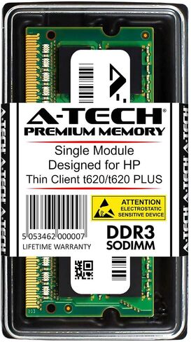 A-Tech 8GB RAM لـ HP Thin Client T620/T620 Plus | DDR3 1600 SODIMM PC3-12800 1.5V 204 PIN MEMORDY MEDULE in Saudi Arabia