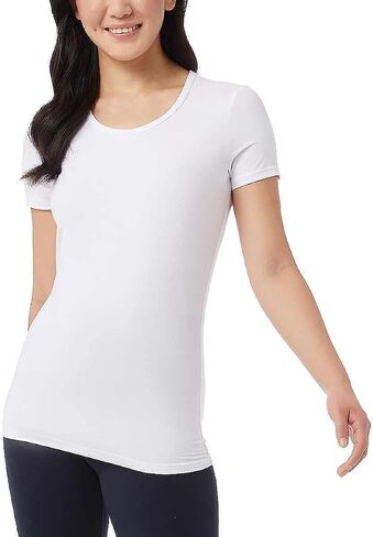 32 Degrees Ladies' Cool Tee, Short Sleeve Scoop Neck, 3-Pack (US, Alpha, Medium, Regular, Regular, Black/HT Teal/HT Purple) in Saudi Arabia