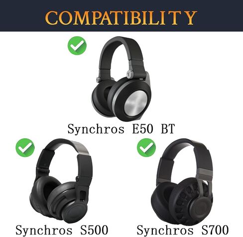 SOULWIT Mesh Fabric Earpads Replacement for JBL Synchros E50 E50BT S500 S700 Wireless Headphones, Ear Pads Cushions with Noise Isolation Foam - Black in Saudi Arabia