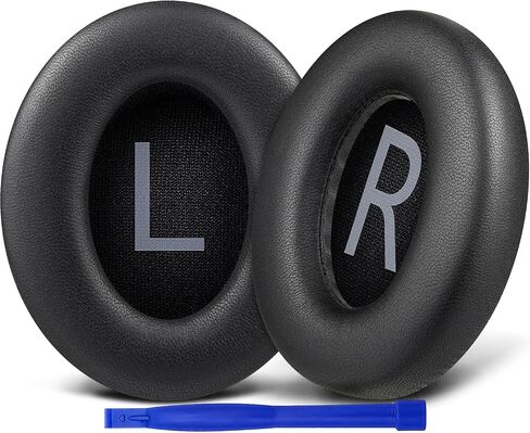 SOULWIT Lambskin Replacement Earpads for Bose 700 (NC700) Wireless Headphones, Ear Pads Cushions with Softer Leather, High-Density Noise Cancelling Foam, Added Thickness - Black in Saudi Arabia