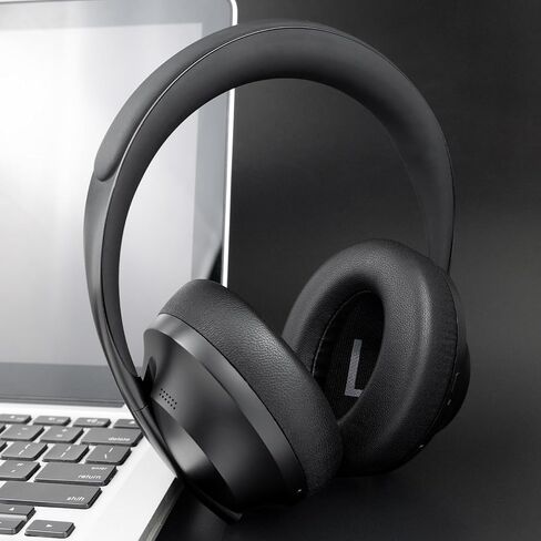 SOULWIT Lambskin Replacement Earpads for Bose 700 (NC700) Wireless Headphones, Ear Pads Cushions with Softer Leather, High-Density Noise Cancelling Foam, Added Thickness - Black in Saudi Arabia