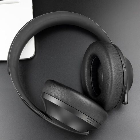 SOULWIT Lambskin Replacement Earpads for Bose 700 (NC700) Wireless Headphones, Ear Pads Cushions with Softer Leather, High-Density Noise Cancelling Foam, Added Thickness - Black in Saudi Arabia