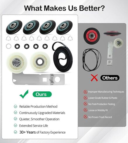 طقم إصلاح مجفف Engpair 4392067 مع WPW10314173 أسطوانات الأسطوانة ، W10837240 Idler Assembly ، 661570V Belt و 279640 Idler Pulley ، for Whirlpool Cabrio Duet ، Kenmore Elite ، Maytag Bravos XL in Saudi Arabia
