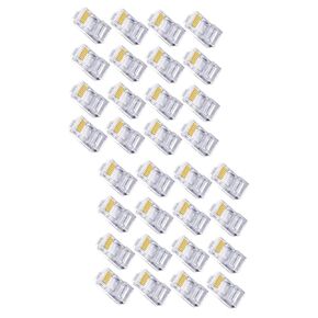 HOMSFOU 200pcs Pass Through Ethernet Connector Full-Plated Chip Stranded Network Cable Crimps Stable Connection Suitable for Multiple Devices in Kuwait