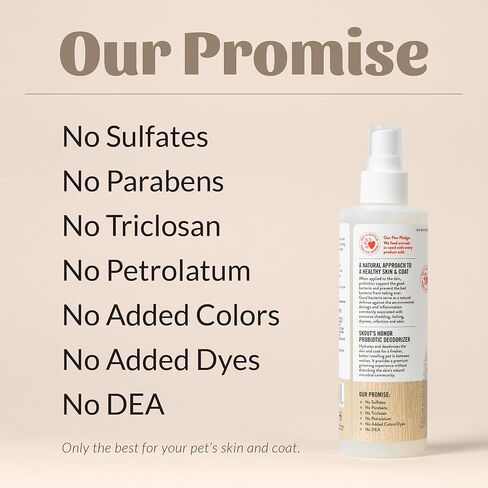SKOUT'S HONOR: Probiotic Deodorizer With Avocado Oil Hydrates and Deodorizes Fur, Supports Pet’s Natural Defenses, PH-Balanced, Sulfate Free - Honeysuckle, 8 oz. in Saudi Arabia