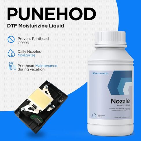PUNEHOD DTF Ink 1500ML - Premium DTF Transfer Ink for PET Film, Refill Ink for DTF Printer L1800 L805 L800 DX5 DX7 XP600 I3200 TX800, Heat Transfer Printing Direct to Film, 6 * 250ml (CMYKW+White) in Saudi Arabia