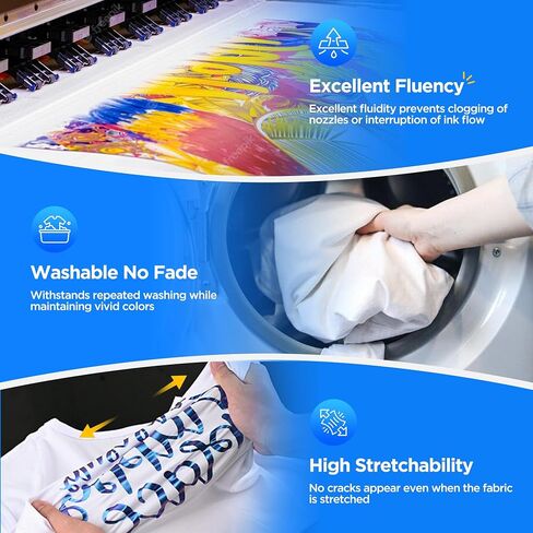 PUNEHOD DTF Ink 1500ML - Premium DTF Transfer Ink for PET Film, Refill Ink for DTF Printer L1800 L805 L800 DX5 DX7 XP600 I3200 TX800, Heat Transfer Printing Direct to Film, 6 * 250ml (CMYKW+White) in Saudi Arabia