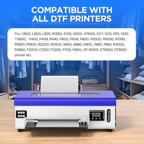 PUNEHOD DTF Ink 1500ML - Premium DTF Transfer Ink for PET Film, Refill Ink for DTF Printer L1800 L805 L800 DX5 DX7 XP600 I3200 TX800, Heat Transfer Printing Direct to Film, 6 * 250ml (CMYKW+White) in Saudi Arabia
