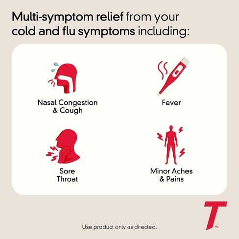 Tylenol Cold Flu Severe 50 عبوة تحتوي على كبسولتين في كل عبوة، صندوق كيس موزع in Kuwait