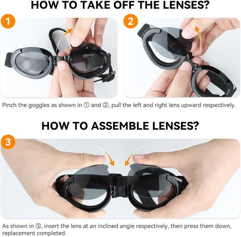 Petleso Dog Goggles Medium Breed, Dog Sunglasses for Medium Dogs Eye Protection Windproof, Black in Kuwait