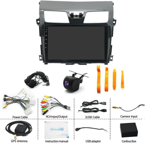 Radio for Nissan Altima 2013 2014 2015-10.1 '' Wireless Apple Carplay Touch Screen for Altima in-Dash Navigation GPS ، Android Auto ، WiFi ، Bluetooth ، Hifi ، FM ، SWC ، MIC ، Camera Camera in Saudi Arabia