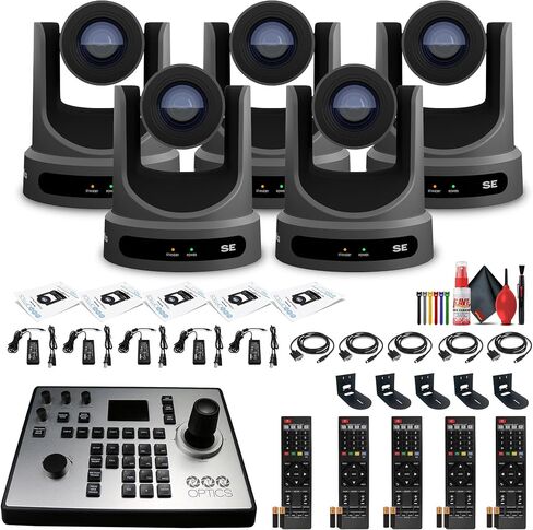 Ptzoptics 5 x move se ptz camera مع Zoom البصري 30x (PT30x-se-g3) + وحدة تحكم PT-Joy-G4 + 5 × حائط جبل + مجموعة الأسلاك + الأسلاك in Saudi Arabia