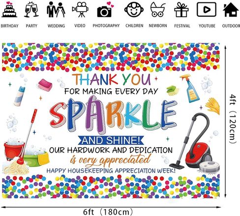 Happy Housebering Week Banner Backdrop 6x4ft شكرًا لك على صنع كل يوم من البريق والتألق Background Background Housing Housing Recoration Decorations Photo Photo Props in Kuwait