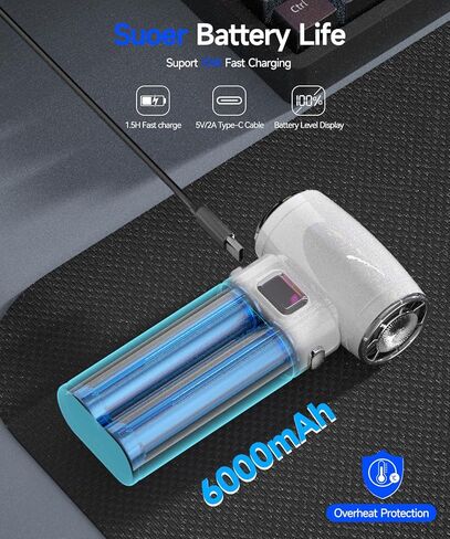 Aluminum Compressed Air Duster - 90,000RPM Elegant Rechargeable Cordless Electric Air Blower with LED Display, 5 Speeds - Premium Keyboard Cleaning Kit for PC, Car, Outdoor Use in Saudi Arabia