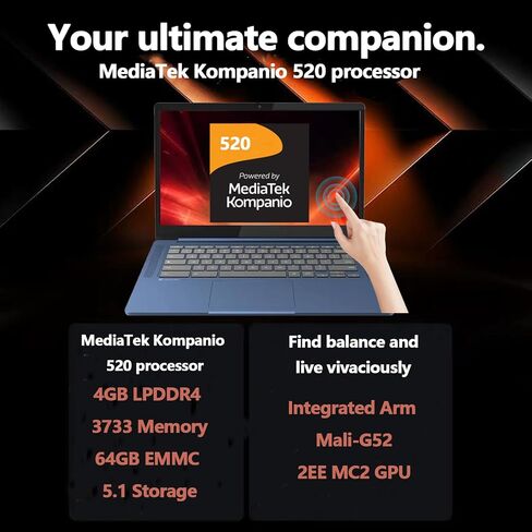 Lenovo Ideapad Slim 3 Chromebook - 14 ″ FHD IPS شاشة تعمل باللمس المضادة للوحد ، لرجال الأعمال والطالب ، Mediatek Kompanio 520 ، ذاكرة الوصول العشوائي 4GB ، 64 جيجابايت EMMC ، بطاقة Micro Micro 256GB ، كاميرا الويب ، WiFi 6 ، Chrome OS ، Blue OS ، Blue ، in Kuwait