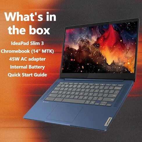 Lenovo Ideapad Slim 3 Chromebook - 14 ″ FHD IPS شاشة تعمل باللمس المضادة للوحد ، لرجال الأعمال والطالب ، Mediatek Kompanio 520 ، ذاكرة الوصول العشوائي 4GB ، 64 جيجابايت EMMC ، بطاقة Micro Micro 256GB ، كاميرا الويب ، WiFi 6 ، Chrome OS ، Blue OS ، Blue ، in Kuwait