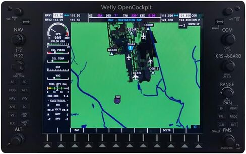 T Starlight Bright Q Wefly G1000 MFD with 10.4″ Wide View Angle HDMI Display & Backlit Buttons, USB & HDMI Connection to PC, Preloaded Wefly Drivers for Easy Plug-and-Play Operation in Saudi Arabia