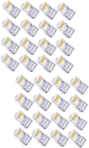 تمر Homsfou 200pcs عبر موصل Ethernet Connector Clisted Chip Cable Cable Cables Compls اتصال مستقر مناسب للأجهزة المتعددة in Kuwait