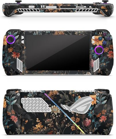 Zoomhitskins متوافق مع Asus Rog Ally Skin Matte Finish ، Black Dark Flower in Kuwait