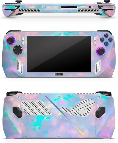 Zoomhitskins متوافق مع Asus Rog Ally Skin Matte Finish ، Gemstone Pink Blue Silver Marbl in Kuwait