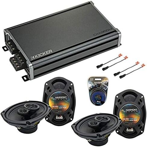 Harmony Audio HA-R69 Compatible with Chrysler Sebring Convertible 01-06 Stereo 6x9 450W Speakers, 46CXA3604 4 Channel 720W Peak Speaker Amp and HA-AK10 Gauge 600W Amp Install Kit in Saudi Arabia