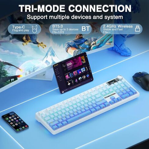 AULA Wireless Keyboard and Mouse Combo, F108 Pro Full Size Mechanical Keyboard SC900 Pro Wireless Mouse in Saudi Arabia