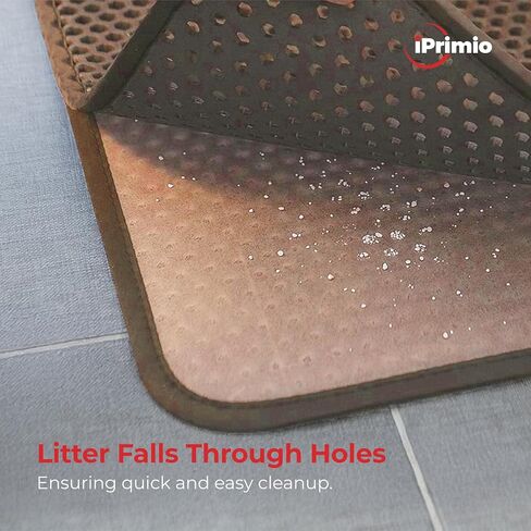 iPrimio Cat Litter Trapper Mat, Waterproof, Double Layer, 30" x 23", Brown in Saudi Arabia