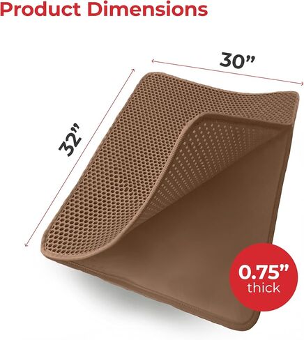 iPrimio Cat Litter Trapper Mat, Waterproof, Double Layer, 30" x 23", Brown in Saudi Arabia