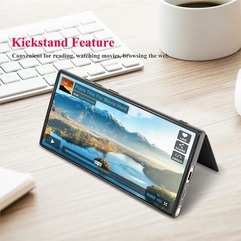 Case for Samsung Galaxy S24 Ultra ، بالنسبة إلى Galaxy S24 Ultra Wallet Case مع حامل البطاقة ، فتحات بطاقة الائتمان الخاصة بالجلد PU CLOSURE TPU الإطار الصدف الخلفي للهاتف [Rose Gold] in Kuwait