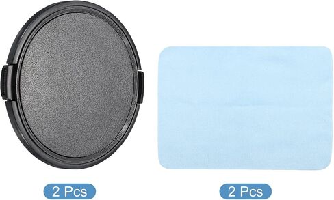 Camera Lens Cap, 2 Pack Sides Pinch Front Lens Cover with Microfiber Cleaning Cloth for 82mm Thread Universal DSLR Lenses for Nikon, for Fujifilm, for Pentax, for Leica in Saudi Arabia