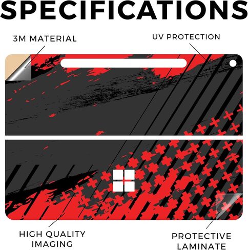 جهاز لوحي متمرس مع Microsoft Surface Pro 12 "(2025) - Grunge Red - غطاء ملصق واقي فينيل 3M Premium 3M - سهل التطبيق في الولايات المتحدة الأمريكية بواسطة Mayyskins in Saudi Arabia