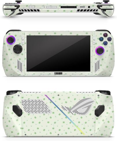 ZOOMHITSKINS Compatible for Asus ROG Ally Skin Matte Finish, Cute Green Frog Cartoon Animal, Durable 3M Vinyl Sticker, Made in The USA in Kuwait