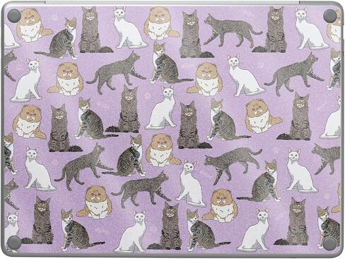 Glossy Glitter Laptop Skin Compatible with Microsoft Surface Laptop 8 13" (2025) - Cat Chaos - Premium 3M Vinyl Protective Wrap Decal Cover - Easy to Apply | Crafted in The USA by MightySkins in Saudi Arabia