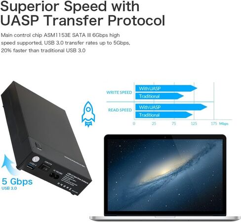 USB 3.0 2.5 "3.5" حاوية HDD Portable SSD HDD دعم UASP OTB واحد لمس in Kuwait