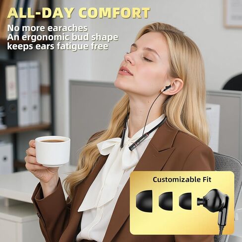 وعد بسماعات أذن Bluetooth A12 Neckband-سماعات الرأس اللاسلكية مع موصل مدمج من النوع C OTG ، وقت تشغيل 60 ساعة ، شحن سريع ، إلغاء الضوضاء ، مغناطيسي وخفيف الوزن حول الرقبة (أحمر) in Kuwait