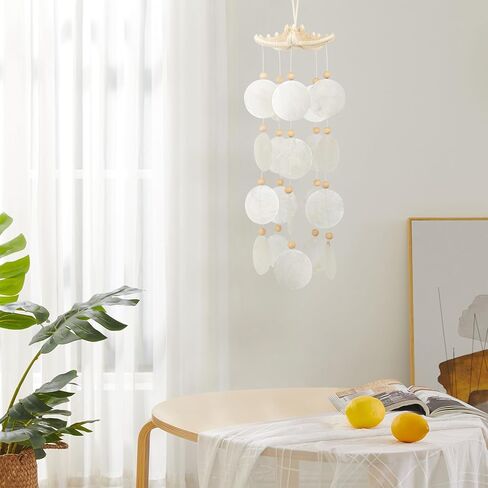 100PCS White Capiz Shells, 2 Inch Round Natural Sea Shells with 2 Holes for Wind Chimes, DIY Crafts & Handmade, Curtains, Home Decor, Wedding and Beach Themed Projects in Kuwait