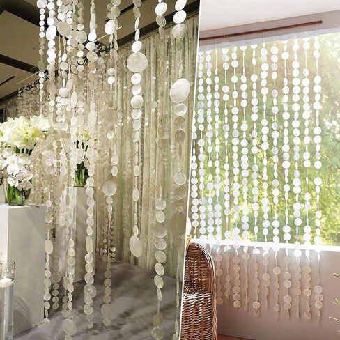 100PCS White Capiz Shells, 2 Inch Round Natural Sea Shells with 2 Holes for Wind Chimes, DIY Crafts & Handmade, Curtains, Home Decor, Wedding and Beach Themed Projects in Kuwait