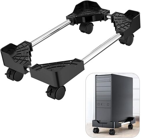 CPU Stand Mobile CPU Stand PC Cart Desktop PC Tower Cooling Base with 4 Caster Wheels, Adjustable CPU Holder Stand in Saudi Arabia